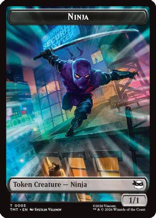 Ninja // Mutagen Double-Sided Token (TMT-5 // 9) (Foil)