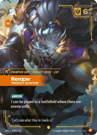 Rengar - Trophy Hunter (Alternate Art) (UNL-120a) (Foil)