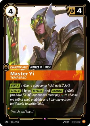Master Yi - Tempered (UNL-113) (Foil)