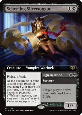 Scheming Silvertongue (Extended Art) (SOS-329) (Foil)