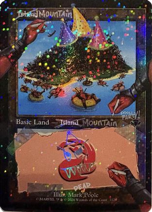 Mountain (7128) (Pool Party Foil) (SLD-7128) (Full Art)