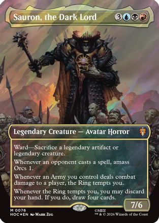 Sauron, the Dark Lord (Borderless) (Surge Foil) (HOC-076)