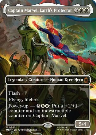 Captain Marvel, Earth's Protector (Borderless) (0342) (MSH-342) (Foil)