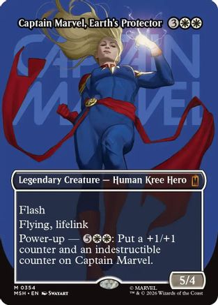 Captain Marvel, Earth's Protector (Borderless) (0354) (MSH-354) (Foil)