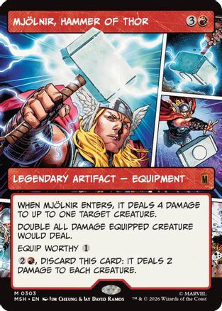 Mjolnir, Hammer of Thor (Borderless) (0303) (MSH-303) (Foil)