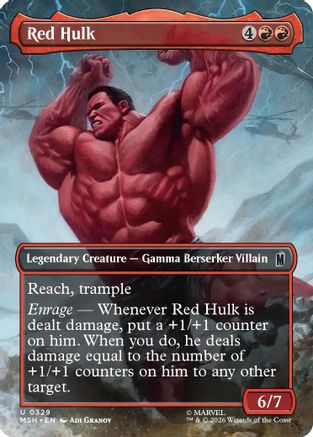 Red Hulk (Borderless) (MSH-329) (Foil)