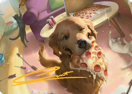 Lucky the Pizza Dog Art Card (Gold-Stamped Signature) (AAMSH-044)