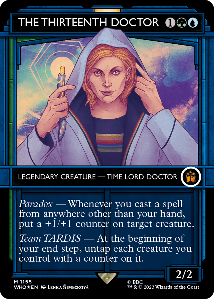 The Thirteenth Doctor (WHO-1155) (Showcase) (Borderless) (Surge Foil)