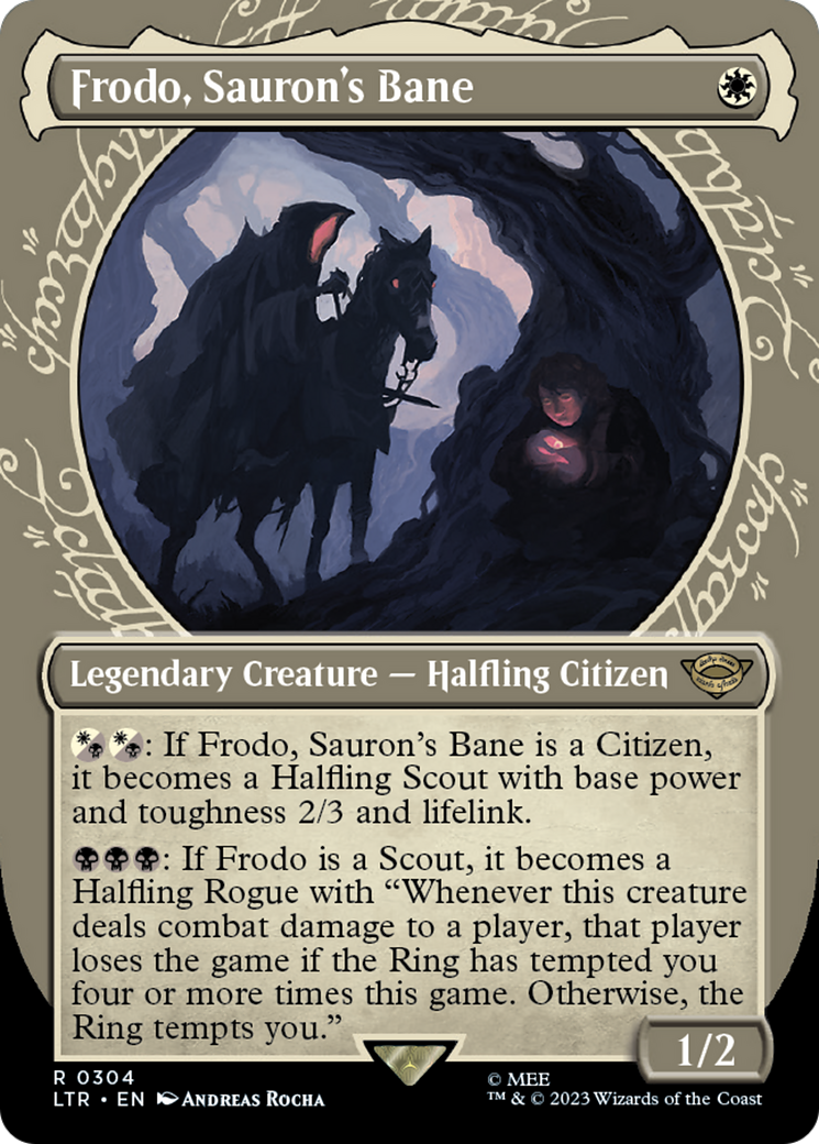 Frodo, Sauron's Bane (LTR-304) (Showcase) (Borderless) (Foil)