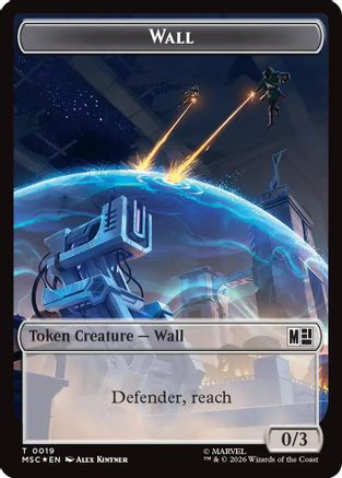 Wall (019) // Merfolk (024) Double-Sided Token (Surge Foil) (MSC-19 // 24)