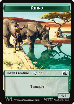Rhino (029) // Beast (027) Double-Sided Token (Surge Foil) (MSC-29 // 27)