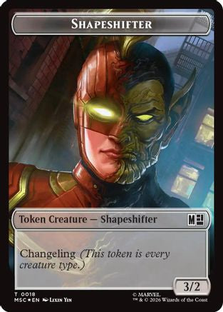Shapeshifter (018) // Villain (025) Double-Sided Token (Surge Foil) (MSC-18 // 25)