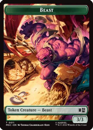 Beast // Vibranium Double-Sided Token (MSC-11 // 15) (Foil)