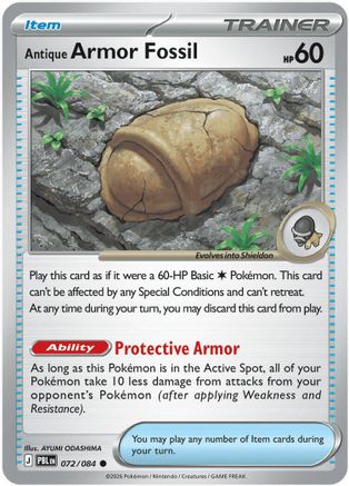 Antique Armor Fossil (PBL-072) (Reverse Holofoil)