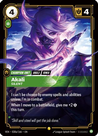Akali, Silent (Alternate Art) (VEN-038a) (Foil)