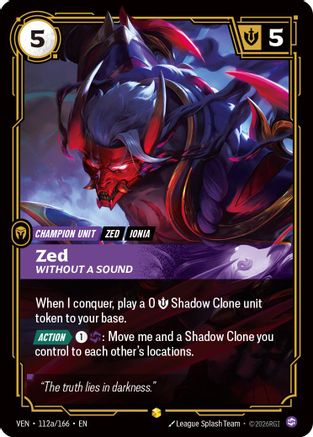Zed, Without a Sound (Alternate Art) (VEN-112a) (Foil)