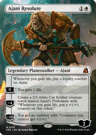 Ajani Resolute (Borderless) (FRA-291) (Foil)