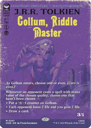 Gollum, Riddle Master (Book Cover) (HOB-241)