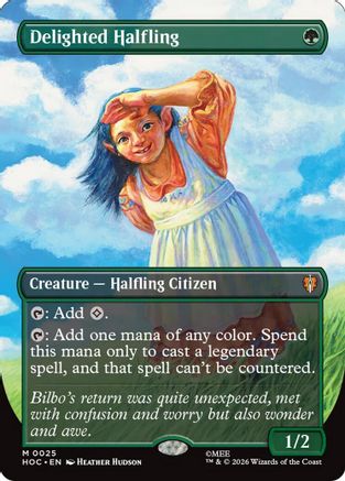 Delighted Halfling (Borderless) (HOC-025) (Foil)