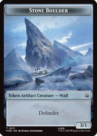 Stone Boulder // Dragon Double-Sided Token (HOB-11 // 5) (Foil)