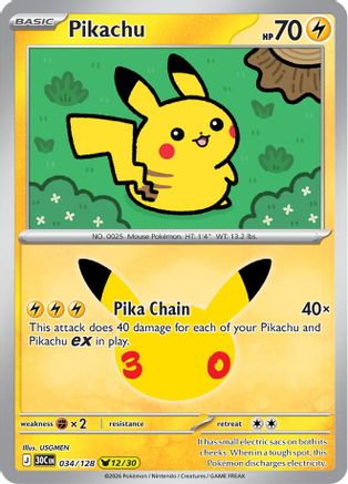 Pikachu (30C-034) (Holofoil)