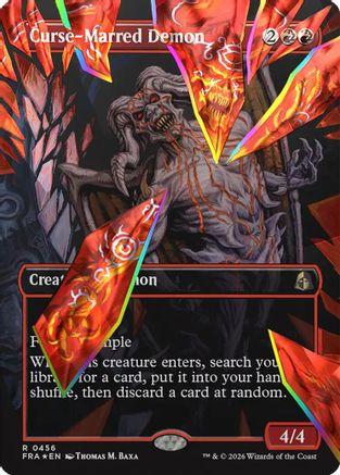 Curse-Marred Demon (Borderless) (Facet Foil) (FRA-456)