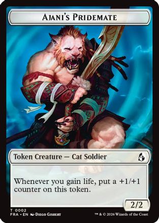 Ajani's Pridemate // Mowu Double-Sided Token (FRA-2 // 10)