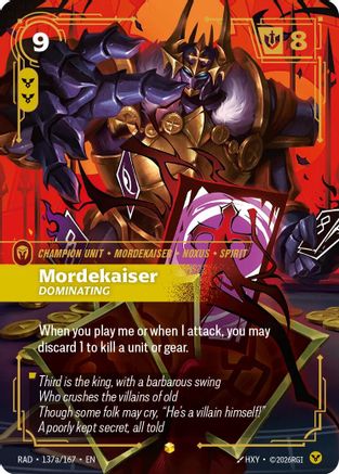 Mordekaiser, Dominating (Alternate Art) (RAD-137a) (Foil)