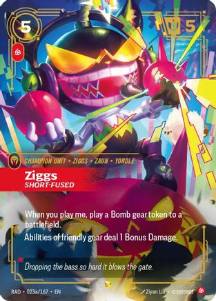 Ziggs, Short-Fused (Alternate Art) (RAD-023a) (Foil)