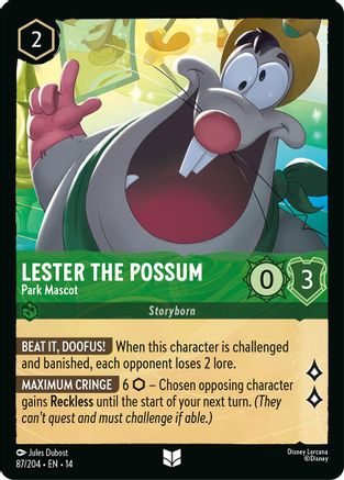 Lester the Possum - Park Mascot (14-087) (Cold Foil)