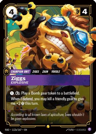 Ziggs, Explosive (Alternate Art) (RAD-112a) (Foil)