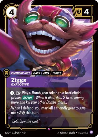 Ziggs, Explosive (RAD-112) (Foil)