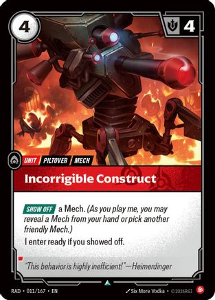Incorrigible Construct (RAD-011)