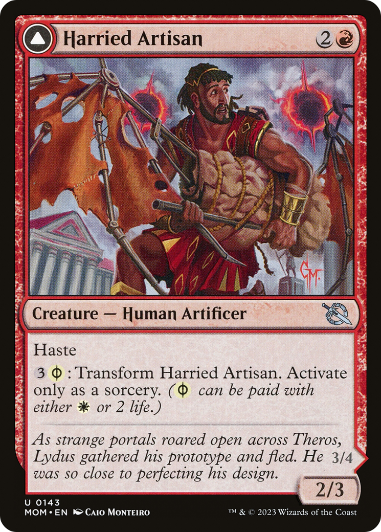 Harried Artisan // Phyrexian Skyflayer (MOM-143) (Foil)