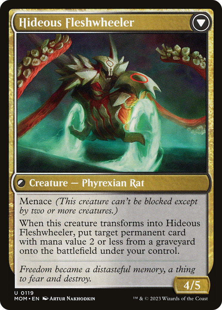 Nezumi Freewheeler // Hideous Fleshwheeler (MOM-119) (Foil)