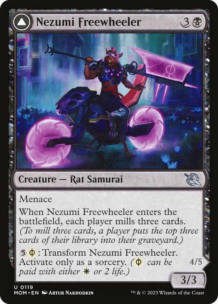 Nezumi Freewheeler // Hideous Fleshwheeler (MOM-119)