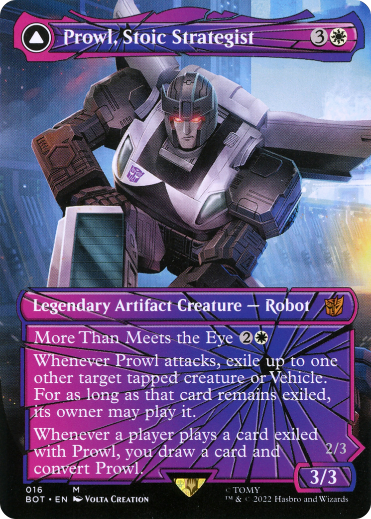 Prowl, Stoic Strategist // Prowl, Pursuit Vehicle (BOT-016) (Shattered Glass) (Borderless)