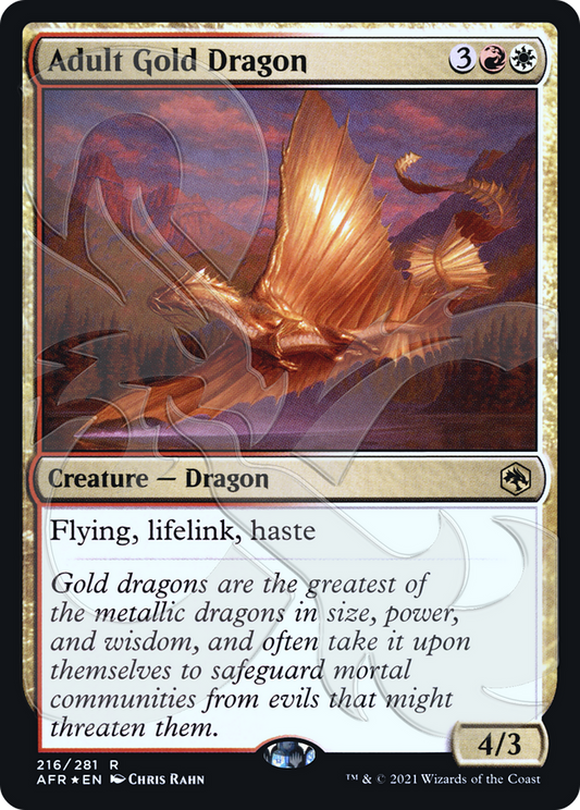 Adult Gold Dragon (Ampersand Stamped) (AFR&-216A) (Foil)