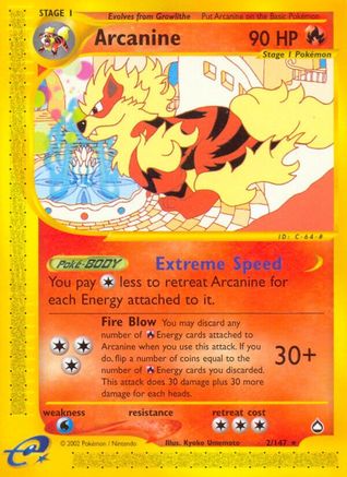 Arcanine (AQ-002) (Reverse Holofoil)