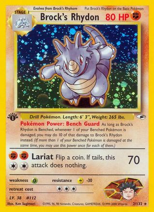 Brock's Rhydon (G1-002) (1st Edition Holofoil)