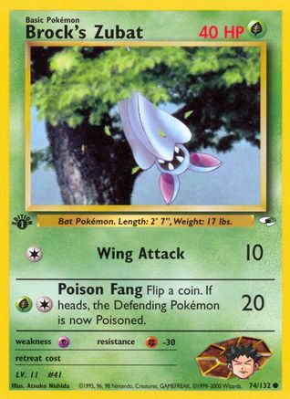 Brock's Zubat (74) (G1-074) (1st Edition)