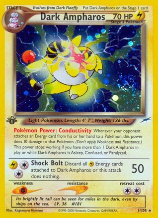 Dark Ampharos (N4-001) (1st Edition Holofoil)