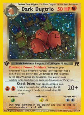 Dark Dugtrio (6) (TR-006) (Unlimited Holofoil)