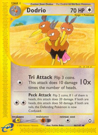 Dodrio (AQ-046) (Reverse Holofoil)