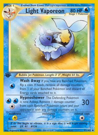 Light Vaporeon (N4-052) (1st Edition)