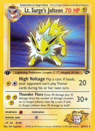 Lt. Surge's Jolteon (G2-028) (1st Edition)