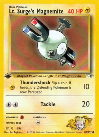 Lt. Surge's Magnemite (80) (G1-080) (1st Edition)