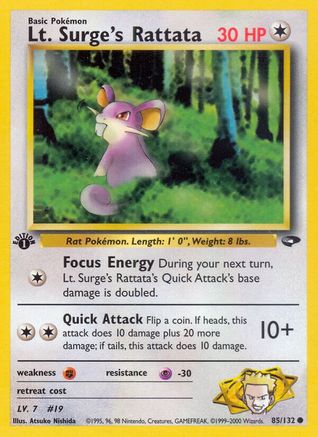 Lt. Surge's Rattata (G2-085) (1st Edition)