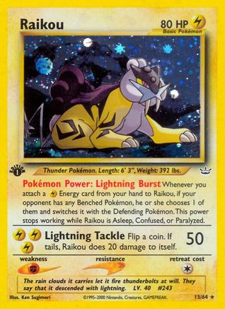Raikou (13) (N3-013) (1st Edition Holofoil)