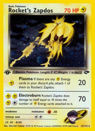 Rocket's Zapdos (G2-015) (1st Edition Holofoil)